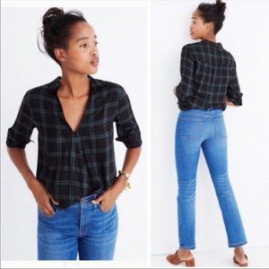 NWT MADEWELL Palma Wrap Front Plaid Shirt G8903